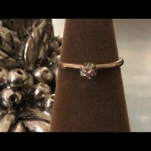14k White Gold with Diamond solitaire Ring
